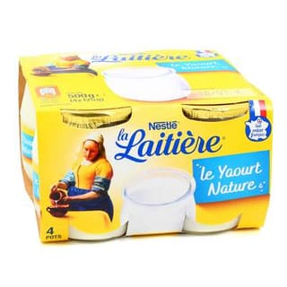 La laitière Yaourts au lait entier nature, 4x125g