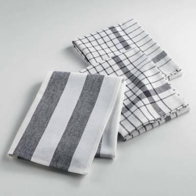 3574387306460 - Douceur D Interieur - 3 Torchons tissés UTILO NOIR