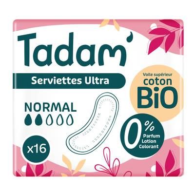 Tadam Serviettes hygiéniques Ultra Normal, 16 serviettes