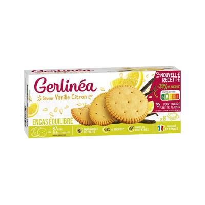 Gerlinéa 24 Biscuits saveur vanille citron -39% de sucres en moins, 156g