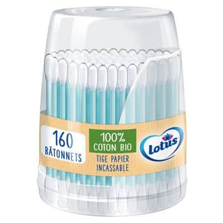 Lotus Coton-tiges, 160 bâtonnets