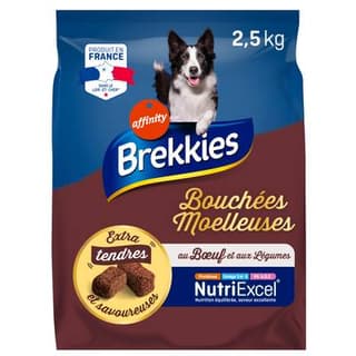 Affinity - Brekkies Croquettes bouchées moelleuses boeuf légumes pour moyen et grand chien, 2,5kg