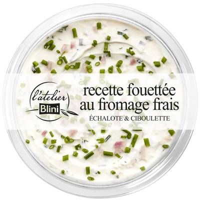 Atelier Blini Recette Fouétée au Fromage Frais Echalote et Ciboulette à Tartiner, 140g