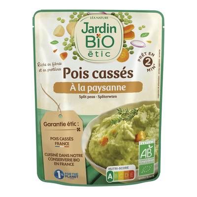 Jardin Bio Etic Pois cassés à la paysanne bio, 300g