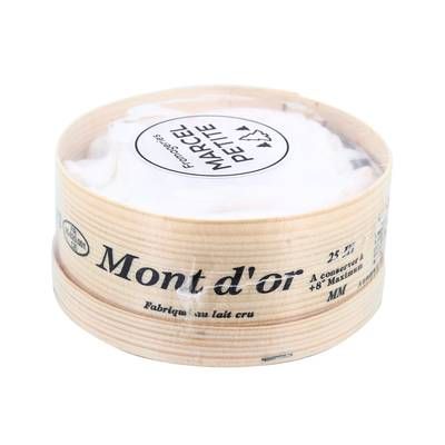 Le Chariot à fromages, Artisan Fromager Mont d'Or Moyen Artisanal Marcel Petite AOP - Lait de vache cru, 4 Parts - 800g