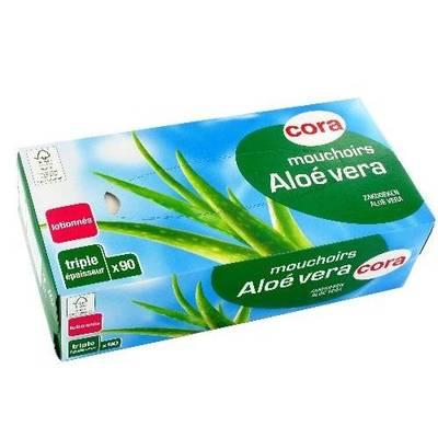 3257983746563 - Cora - Boite de mouchoirs triple épaisseur aloé vera