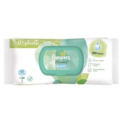 Pampers Harmonie Lingettes Bébé Aqua, 48 lingettes