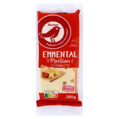 Auchan Emmental français en bloc, 250g