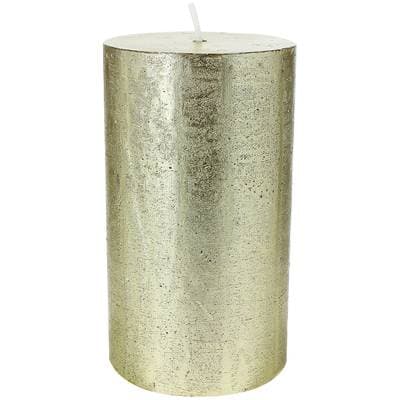 Ambiances Devineau Bougie cylindrique rustique colorée or 7, 1 bougie