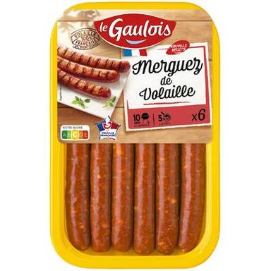Le Gaulois Merguez de Volaille, 6x50g