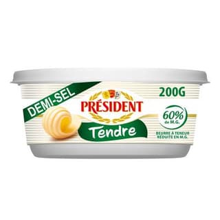 Président Beurre tendre demi-sel, 200g