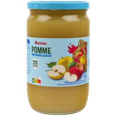 3596710492565 - Auchan - Purée de pomme sans sucres ajoutés en bocal