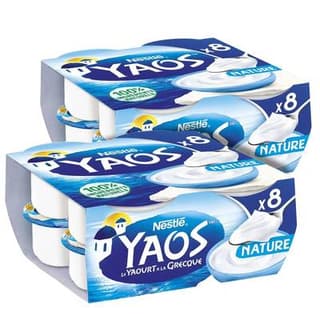 Yaos Yaourt à la Grecque Nature, Lot de 2 - 8x125g