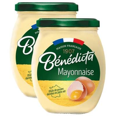 Bénédicta Mayonnaise nature en bocal, Lot de 2x255g