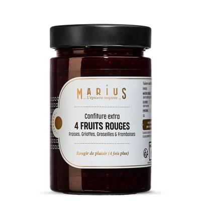3504231100166 - Marius, L'Épicerie Inspirée - Confiture Extra aux 4 fruits rouges- Fraises, Griottes, Groseilles, Framboises