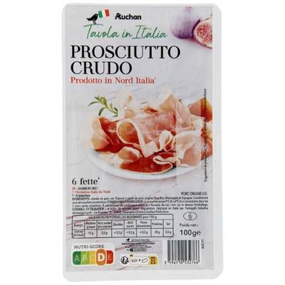 Auchan Tavola In Italia Jambon Prosciutto Cru, 6 tranches - 100g