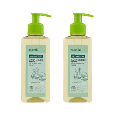 COSMIA BIO Savon liquide mains à l'amande douce, Lot de 2x300ml