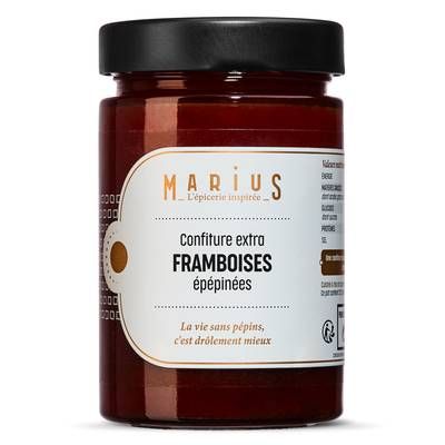 Marius, L'Épicerie Inspirée Confiture Extra Framboise épépinée, 375g