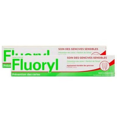 Fluoryl Dentifrice en tube Bi-fluor + Perméthol appaisement des gencives, Lot de 2x75ml