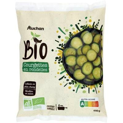 Auchan BIO Courgettes en rondelles bio, 600g