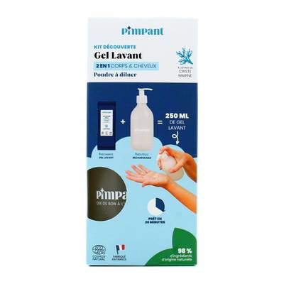 Pimpant Gel douche 2 en 1 homme Kit Découverte, 1 recharge + 1 bouteille
