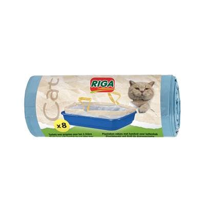 Riga Sachets plastiques pour litière avec poignée, 8 pièces