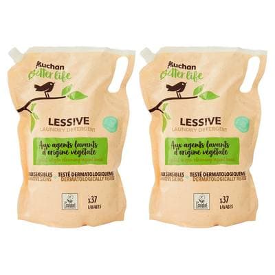 Auchan Recharge Lessive liquide Ecologique Aloe vera, Lot de 2x2L