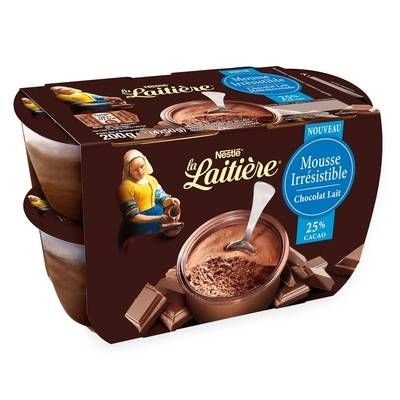 La laitière Mousse irresistible chocolat au lait, 4x50g