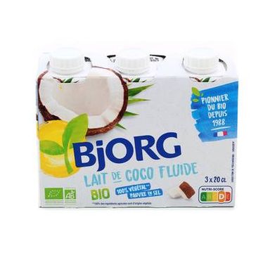 Bjorg Veggie Lait de Coco Fluide bio, 3x20cl