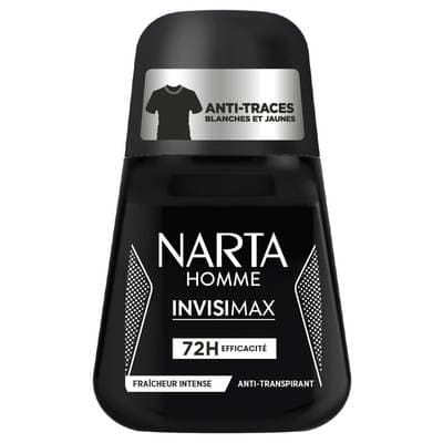 Narta Homme Déodorant Bille pour Homme InvisiMax 72H Fraîcheur Intense, 50ml