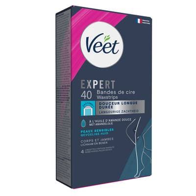Veet Expert Bande de cire Expert Corps et Jambes, 40 bandes