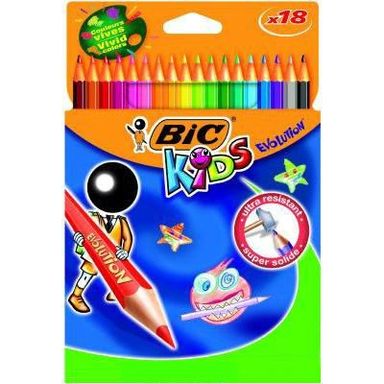 Bic Crayons de couleurs kids evolution Ecolution, 18  crayons