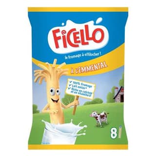 Ficello Fromage à Effilocher Emmental, 8 portions - 168g
