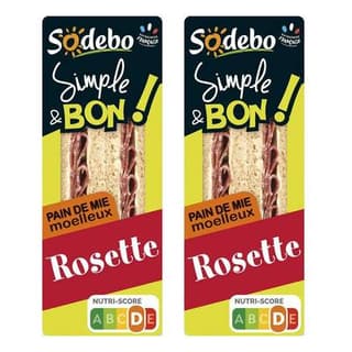 Sodebo Sandwich Triangle Rosette, Lot de 2x125g