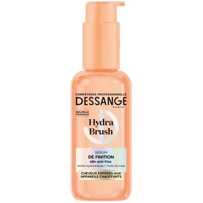 Dessange Sérum Cheveux Anti-frizz Hydratant Acide Hyaluronique Huile De Rose Hydra Brush, 110ml
