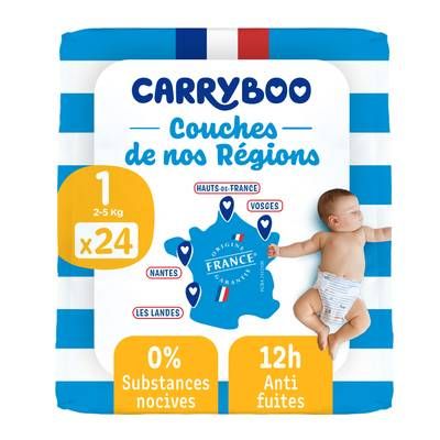 Carryboo de Nos Region Couche T1 (2-5kg), 24 couches