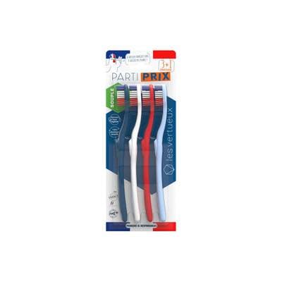 Les Vertueux Brosse à dents souple, 4 brosses à dents