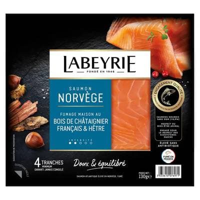 Labeyrie Saumon Fumé Le Norvège, 4 tranches - 130g