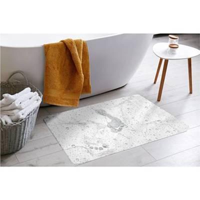 3574388018171 - Douceur D Interieur - Tapis De Bain à Motifs Aqua Blanc