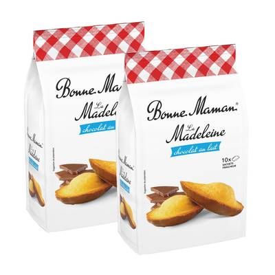Bonne Maman Madeleine tradition nappée chocolat au lait, Lot de 2x300g