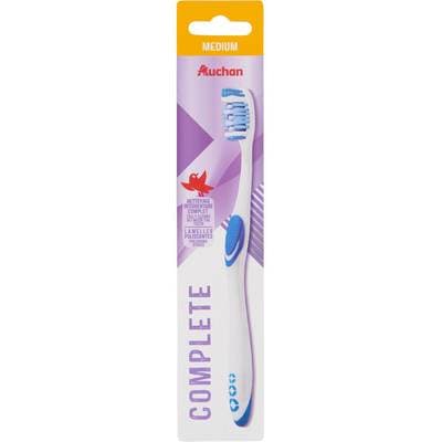 Auchan Brosse à dents medium complete, 1 brosse à dents