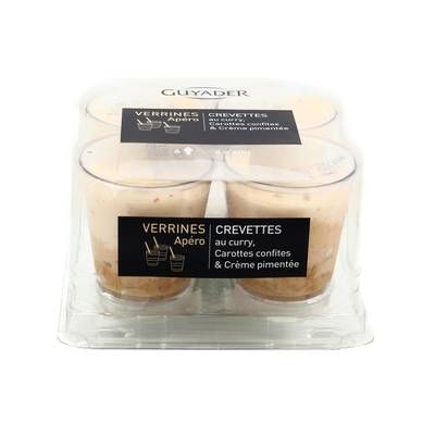 Guyader Verrines Crevette au Curry, 4x40g