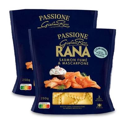 Giovanni Rana Raviolis Frais Saumon Fumé & Mascarpone, Lot de 2x250g