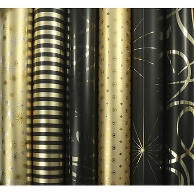 3329682128572 - Clairefontaine - Un rouleau de papier cadeau Premium Noir - Or
