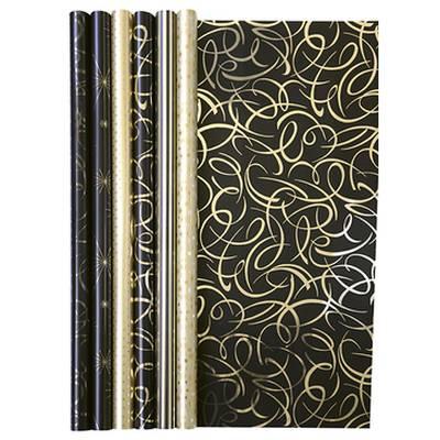 3329682128572 - Clairefontaine - Un rouleau de papier cadeau Premium Noir - Or