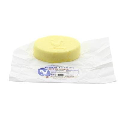 Les Petites Laiteries Beurre Demi-Sel croquant à La Baratte - Lait de vache cru, 125g