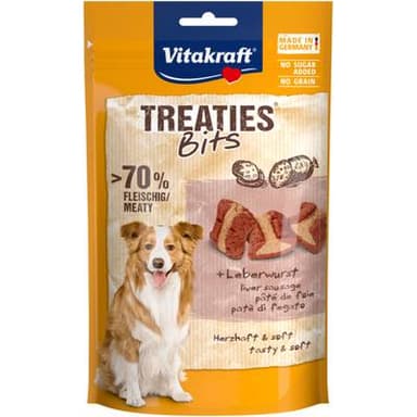 Vitakraft Treaties Bits Bouchées Saucisse de Foie - Friandise Récompense pour chien, 120g