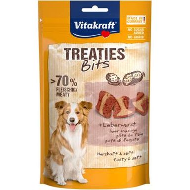 Vitakraft Treaties Bits Bouchées Saucisse de Foie - Friandise Récompense pour chien, 120g