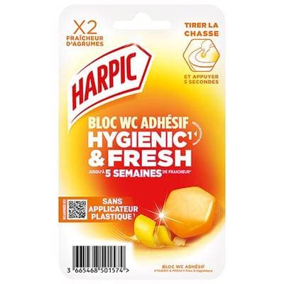 3665468501574 - Harpic - Bloc WC adhésif fraîcheur d'agrumes