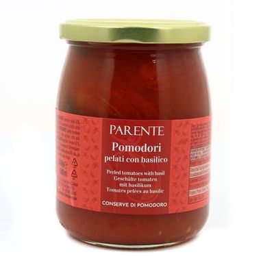Parente Tomates pelées avec basilic, 550g